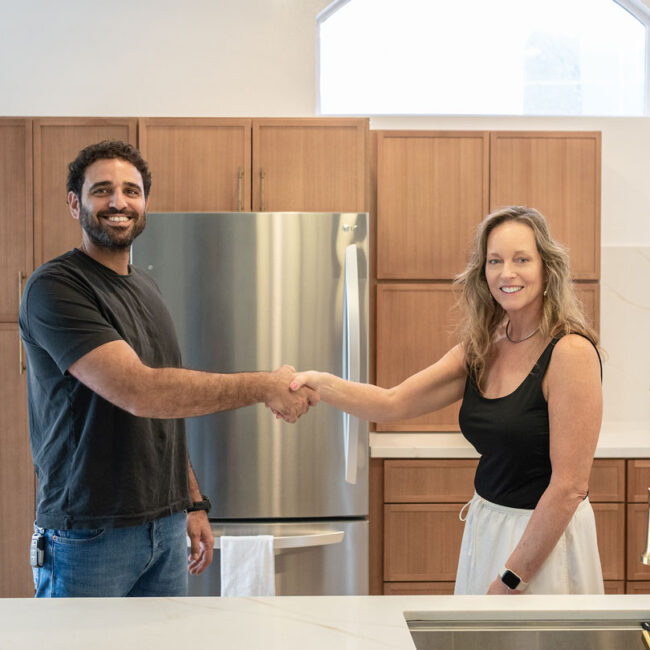 Davis California - Full House Remodel - Contractor and client shaking hands